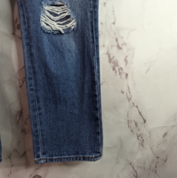 Pacsun Mom Jean Size 26 High Rise Rose Floral Embroider Distress Denim Button - Picture 7 of 12